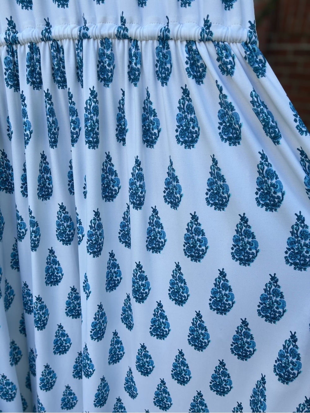 CABANA LIFE Delray Blue White Floral Halter Tie Waist Maxi Dress Size M - Picture 14 of 14